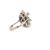 Unusual white gold ring in 18 carat with very fine diamonds and Akoya pearl