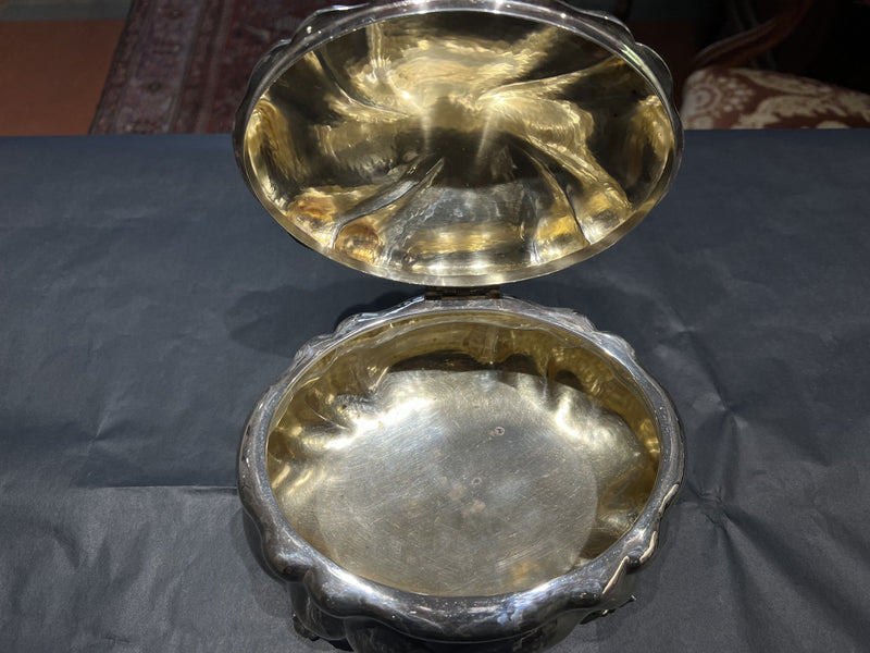 German handmade bowl in silver, gold-plated inside