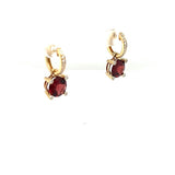 Hochwertiger Ohrschmuck in 14 Karat Gelbgold mit Granat und Brillanten