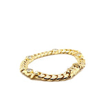 Solid and high-quality bracelet in 18 carat yellow gold with 4 large brilliant-cut diamonds
