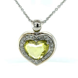 Exclusive heart pendant in 18 carat with lemon quartz and diamonds - from Juwelier Hörl