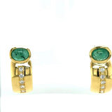 Elegant and high-quality creoles in 18 carats with very fine diamonds and emeralds