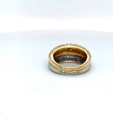 Eleganter Ring in 18 Karat Gelb-und Weißgold mit 130 Diamanten