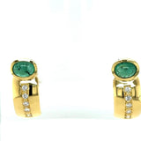 Elegante en hoogwaardige creolen in 18 karaat met zeer fijne diamanten en smaragden