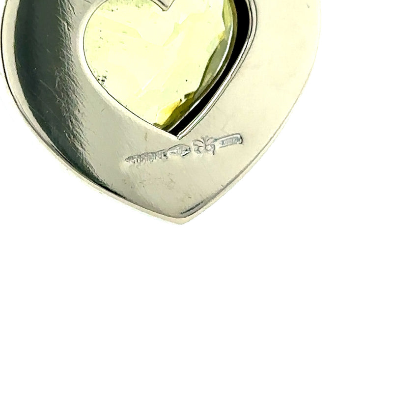 Exclusive heart pendant in 18 carat with lemon quartz and diamonds - from Juwelier Hörl