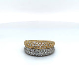 Elegante ring in 18 karaat geel- en witgoud met 130 diamanten